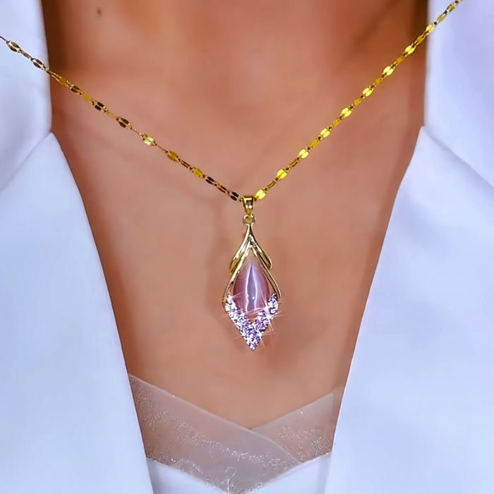 18K Gold Plated Classis Sapphire Necklace