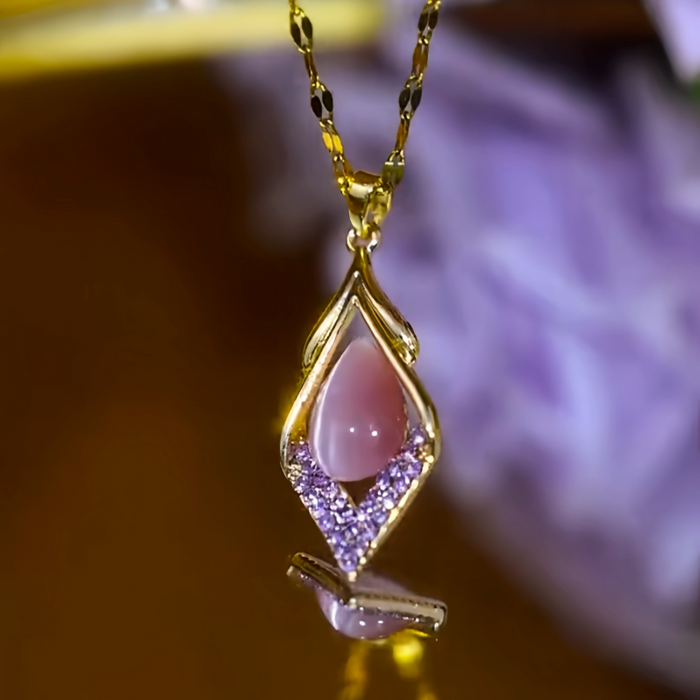 18K Gold Plated Classis Sapphire Necklace