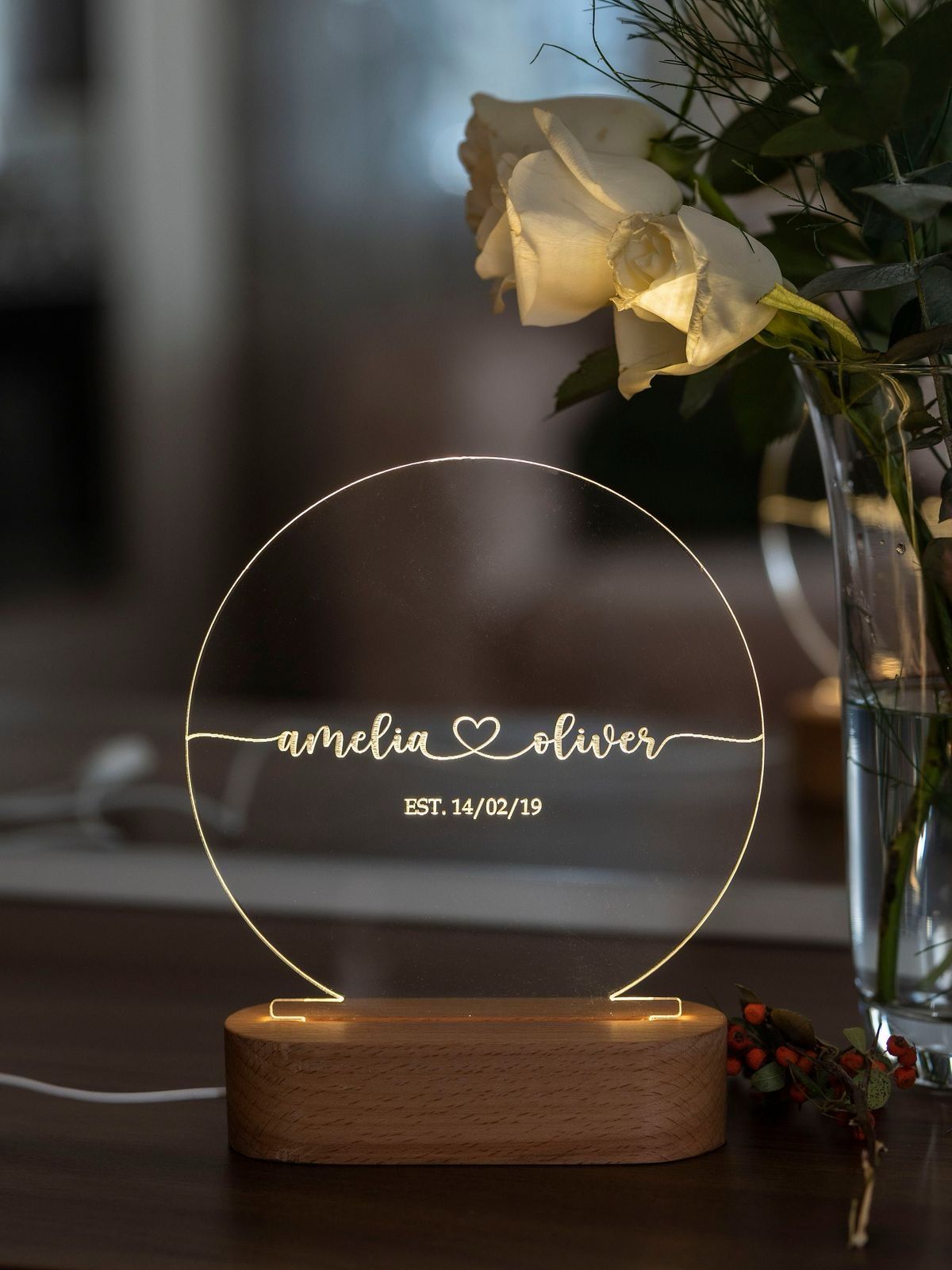 Personalized 3D illusion Led lamp anniversary