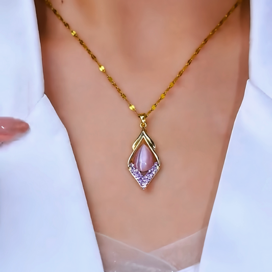 18K Gold Plated Classis Sapphire Necklace